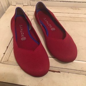 Rothy’s round toe flat scooter red
